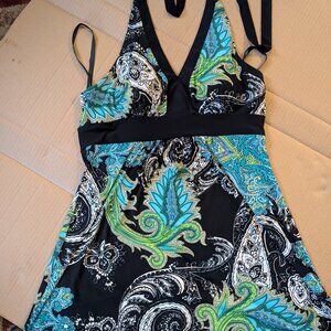 Bisou Bisou Michele Bohbot Black Halter Dress - Sz 14